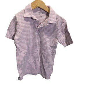 Crewcuts Boys Striped Polo Shirt Size 8 Pink & Gray Short‎ Sleeve Casual